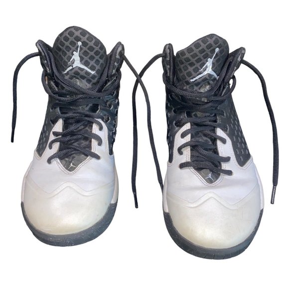 Nike Jordan Rising High Flight Speed Basketball Shoes Size 7 Black White - Picture 2 of 13